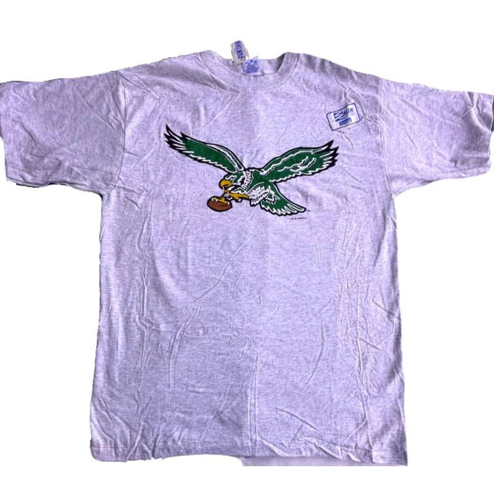 Graphic Light Gray Philadelphia Eagles VTG T-Shirt -Unisex -Size L -NWT-90s NFL